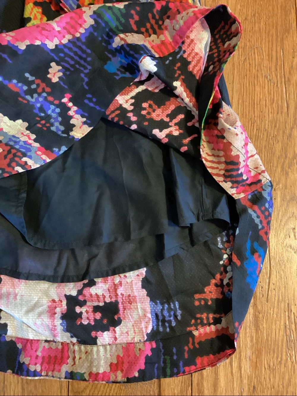 Anthropologie Astrid Needlepoint black floral V-neck mini dress with tie belt - Picture 12 of 14